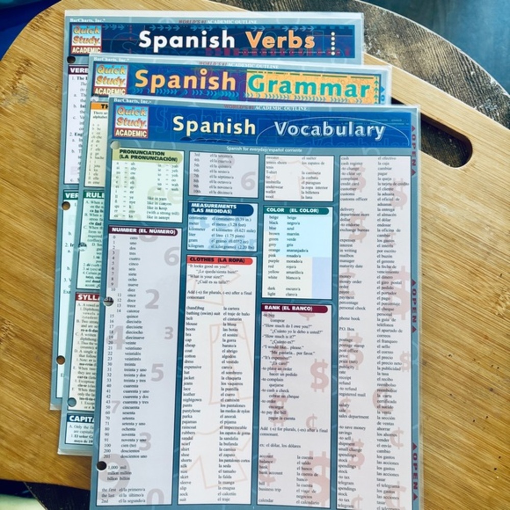 3 Quick Study Academic Laminated Spanish Guides